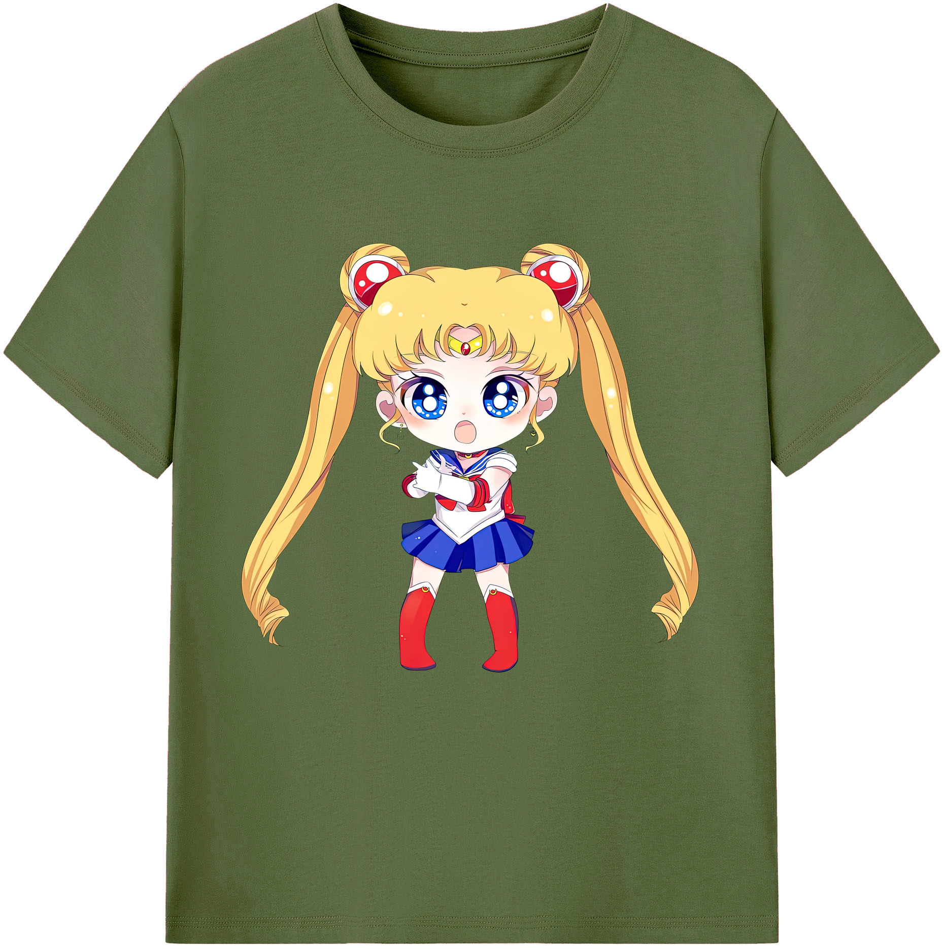 （画像用） 美少女戦士セーラームーン 月野 うさぎ つきの うさぎ Sailor Moon Tsukino Usagi 綿100％半袖Tシャツ（フロントプリント）